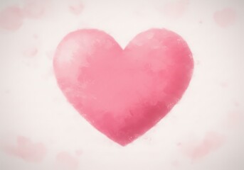 Obraz premium Pink Watercolor Heart Painting on White Background for Valentine's Day