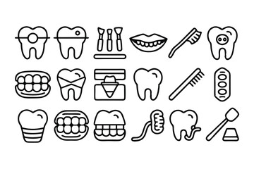 dental care and stomatology editable stroke outlin