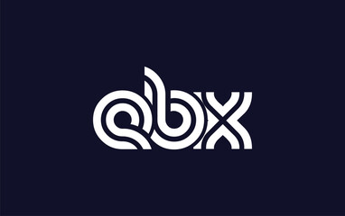 EBX Creative Unique Modern Letter Logo Design.  Stylized logo featuring a unique letter design, presenting abstract minimalist aesthetics and modern appeal.