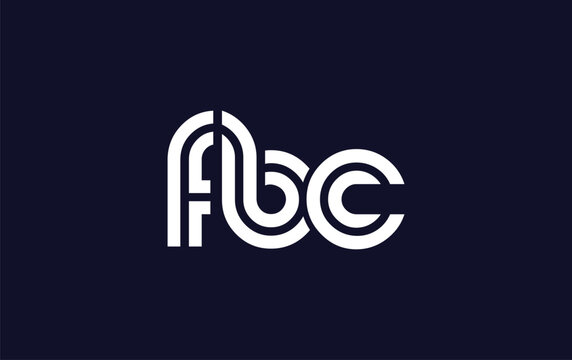 FBC Creative Unique Modern Letter Logo Design.  Stylized logo featuring a unique letter design, presenting abstract minimalist aesthetics and modern appeal.
