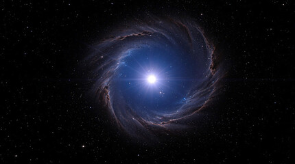 Fototapeta premium Stunning Spiral Galaxy Art: Cosmic Nebula with Bright Star Center - Space Exploration & Astronomy Wallpaper for Desktop & Mobile