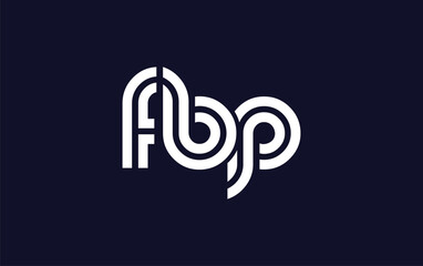 FBP Creative Unique Modern Letter Logo Design.  Stylized logo featuring a unique letter design, presenting abstract minimalist aesthetics and modern appeal.