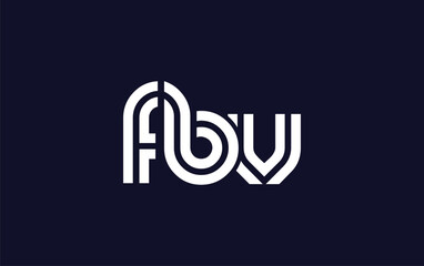 Naklejka premium FBV Creative Unique Modern Letter Logo Design. Stylized logo featuring a unique letter design, presenting abstract minimalist aesthetics and modern appeal.