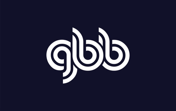 GBB Creative Unique Modern Letter Logo Design.  Stylized logo featuring a unique letter design, presenting abstract minimalist aesthetics and modern appeal.