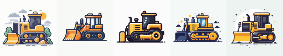 Vector of a bulldozer.