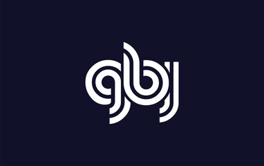 Obraz premium GBJ Creative Unique Modern Letter Logo Design. Stylized logo featuring a unique letter design, presenting abstract minimalist aesthetics and modern appeal.