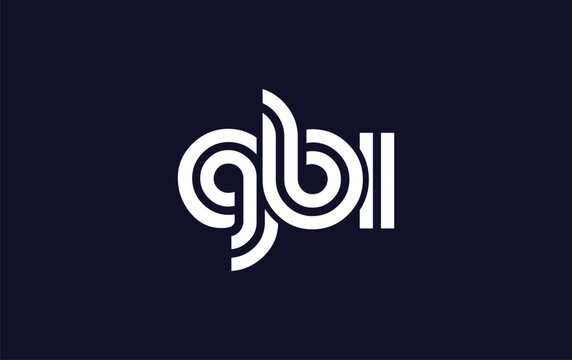 GBI Creative Unique Modern Letter Logo Design.  Stylized logo featuring a unique letter design, presenting abstract minimalist aesthetics and modern appeal.