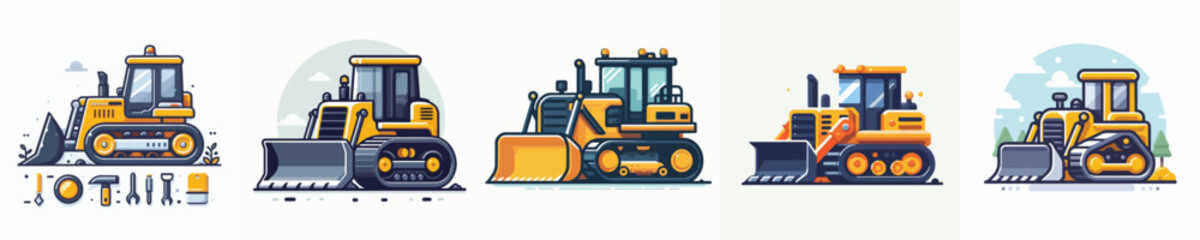 Vector of a bulldozer.