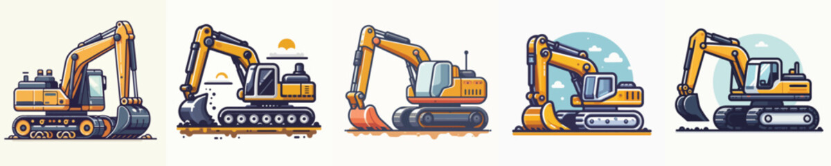 Vector of an excavator.