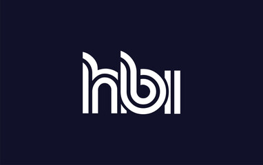 HBI Creative Unique Modern Letter Logo Design.  Stylized logo featuring a unique letter design, presenting abstract minimalist aesthetics and modern appeal.