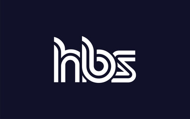 HBS Creative Unique Modern Letter Logo Design.  Stylized logo featuring a unique letter design, presenting abstract minimalist aesthetics and modern appeal.