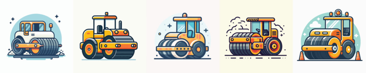 Vector of a road roller vehicle.
