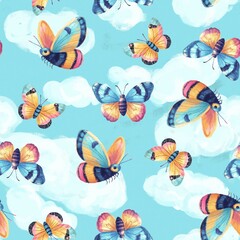 seamless pattern with butterflies