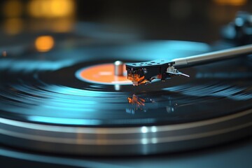 Turntable Needle on Record: A Nostalgic Sound Experience Perfect for Audiophiles