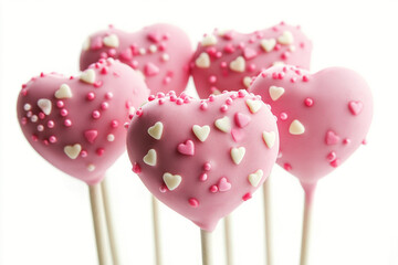 happy valentine`s day background with lollipops in heart shape