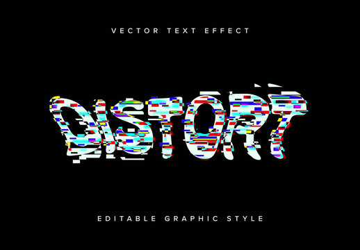 Distorted Glitch Text Effect Mockup
