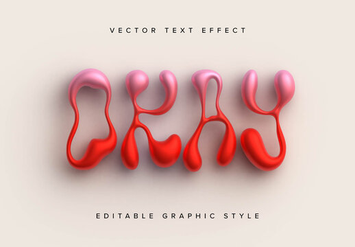 Inflated Gradient Text Effect Mockup