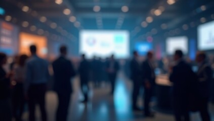 Corporate Event Blur - Blurred background of a corporate event with people networking