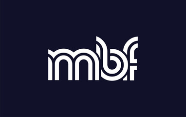 MBF Creative Unique Modern Letter Logo Design.  Stylized logo featuring a unique letter design, presenting abstract minimalist aesthetics and modern appeal.