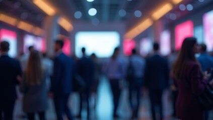 Corporate Event Blur - Blurred background of a corporate event with people networking