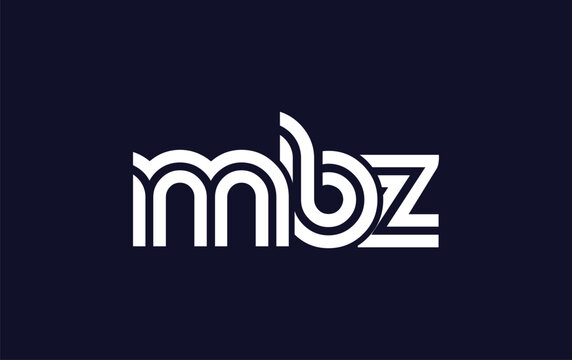 MBZ Creative Unique Modern Letter Logo Design.  Stylized logo featuring a unique letter design, presenting abstract minimalist aesthetics and modern appeal.