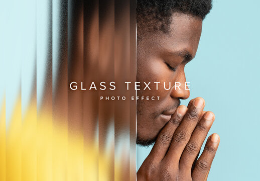 Reeded Glass Texture Image Effect Mockup