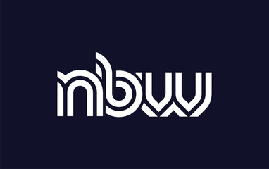 NBW Creative Unique Modern Letter Logo Design.  Stylized logo featuring a unique letter design, presenting abstract minimalist aesthetics and modern appeal.