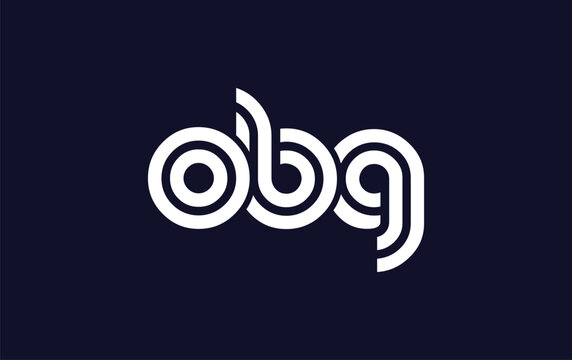 OBG Creative Unique Modern Letter Logo Design.  Stylized logo featuring a unique letter design, presenting abstract minimalist aesthetics and modern appeal.