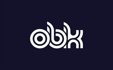 OBK Creative Unique Modern Letter Logo Design.  Stylized logo featuring a unique letter design, presenting abstract minimalist aesthetics and modern appeal.