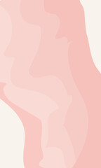 Vertical background wavy lines. Pastel color delicate peach with pink tints. Vector template for design, stories, posts on social networks.