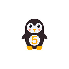 animal with number for education vector