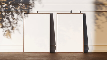 Sunlit Poster Frame Mockups with Organic Shadows