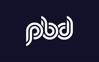 PBD Creative Unique Modern Letter Logo Design.  Stylized logo featuring a unique letter design, presenting abstract minimalist aesthetics and modern appeal.
