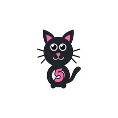 animal with number for education vector