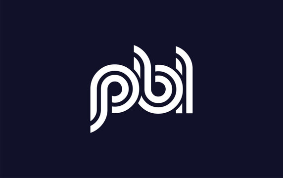 PBL Creative Unique Modern Letter Logo Design.  Stylized logo featuring a unique letter design, presenting abstract minimalist aesthetics and modern appeal.