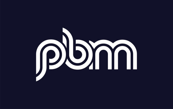 PBM Creative Unique Modern Letter Logo Design.  Stylized logo featuring a unique letter design, presenting abstract minimalist aesthetics and modern appeal.