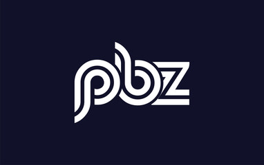PBZ Creative Unique Modern Letter Logo Design.  Stylized logo featuring a unique letter design, presenting abstract minimalist aesthetics and modern appeal.