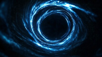 Obraz premium Swirling blue vortex, abstract digital design with glowing energy patterns, ideal for sci-fi themes or tech backgrounds.
