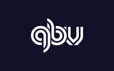 QBV Creative Unique Modern Letter Logo Design.  Stylized logo featuring a unique letter design, presenting abstract minimalist aesthetics and modern appeal.