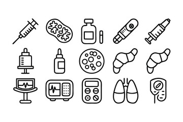 diabetes mellitus related editable stroke outline