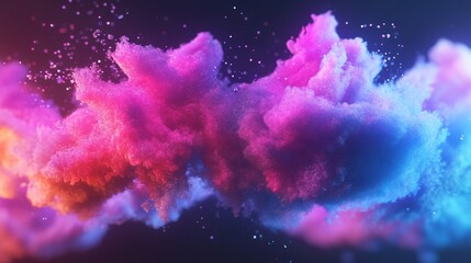 Colorful abstract smoke clouds, vibrant swirling hues of pink and blue, perfect for backgrounds or creative projects.