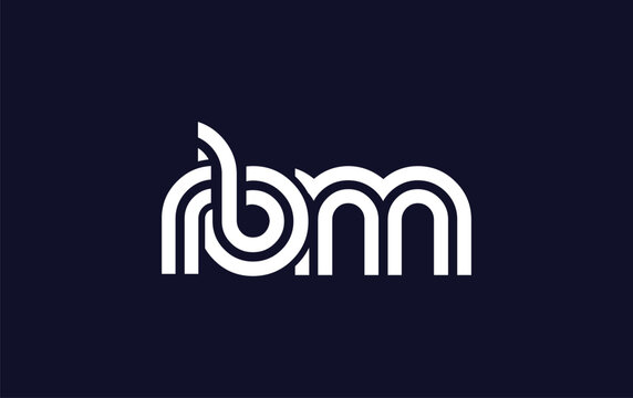 RBM Creative Unique Modern Letter Logo Design.  Stylized logo featuring a unique letter design, presenting abstract minimalist aesthetics and modern appeal.