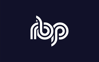 RBP Creative Unique Modern Letter Logo Design.  Stylized logo featuring a unique letter design, presenting abstract minimalist aesthetics and modern appeal.
