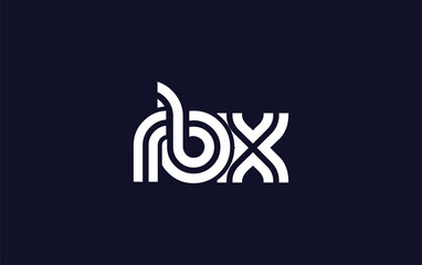 RBX Creative Unique Modern Letter Logo Design.  Stylized logo featuring a unique letter design, presenting abstract minimalist aesthetics and modern appeal.