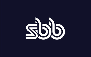 SBB Creative Unique Modern Letter Logo Design.  Stylized logo featuring a unique letter design, presenting abstract minimalist aesthetics and modern appeal.