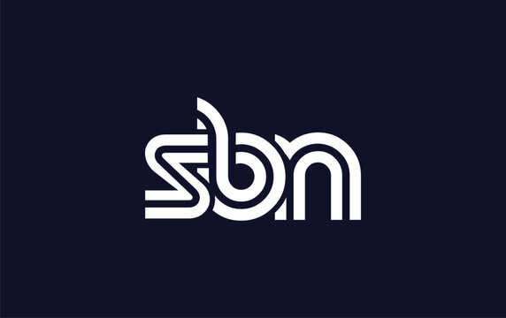 SBN Creative Unique Modern Letter Logo Design.  Stylized logo featuring a unique letter design, presenting abstract minimalist aesthetics and modern appeal.