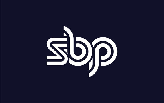 SBP Creative Unique Modern Letter Logo Design.  Stylized logo featuring a unique letter design, presenting abstract minimalist aesthetics and modern appeal.
