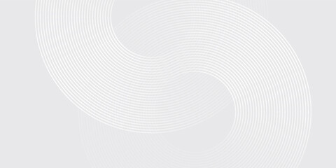 Modern white glowing geometric lines on gray background. Modern shiny blue circle abstract