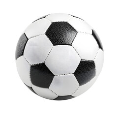 Black and White Soccer Ball on a Plain White Background, Perfectly Centered Soccer Ball on Neutral White Canvas