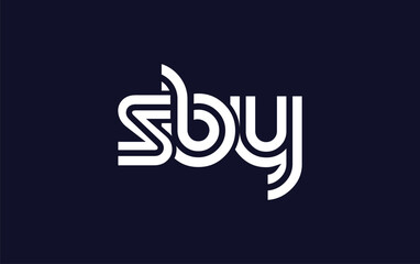 SBY Creative Unique Modern Letter Logo Design.  Stylized logo featuring a unique letter design, presenting abstract minimalist aesthetics and modern appeal.